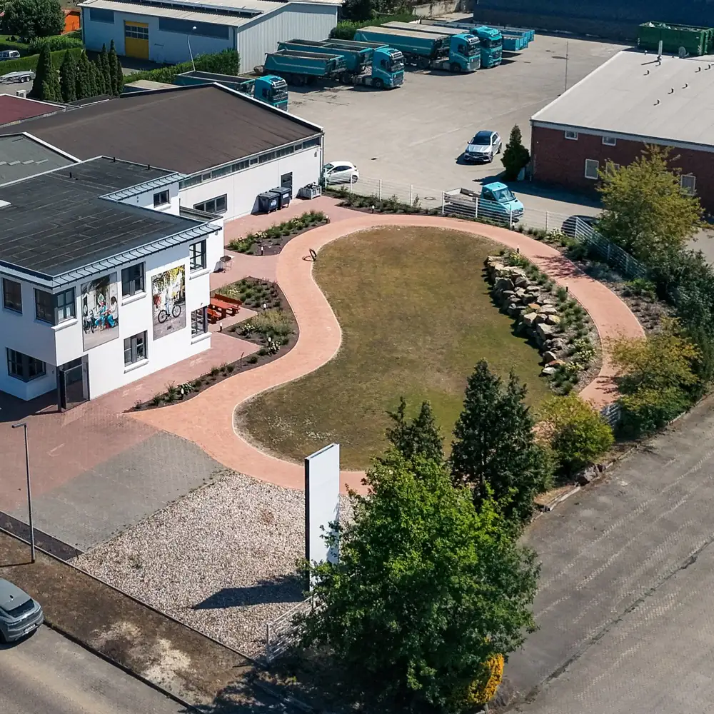 Luftaufnahme unserer eigenen Probefahrtstrecke in Wardenburg